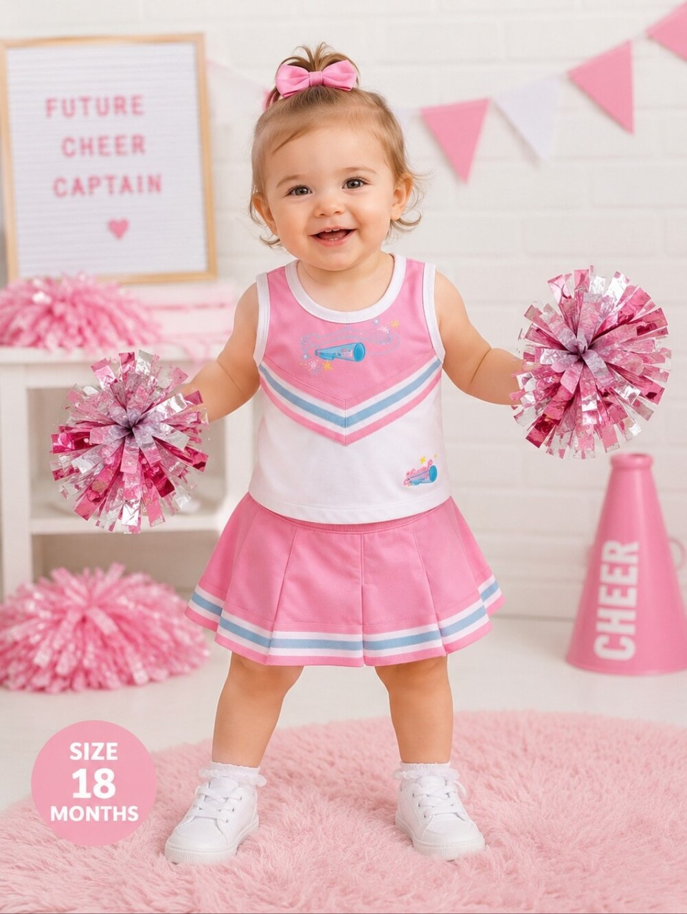 Size 18 Months cute baby cheerleading outfit costume